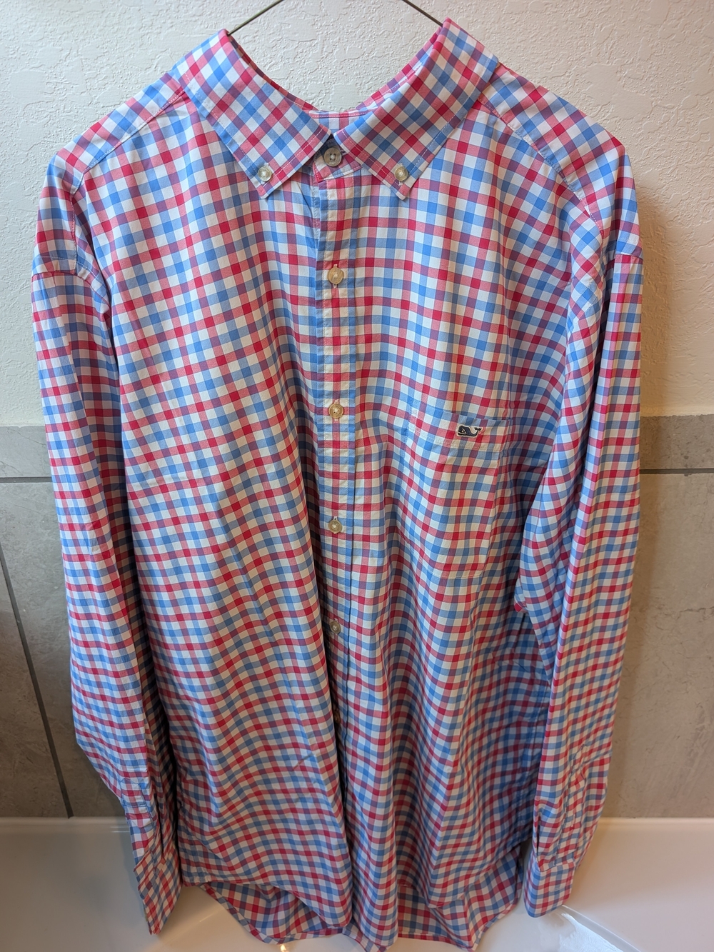 Vineyard Vines Men's Plaid Button-Down Shirt - Red, Blue & White